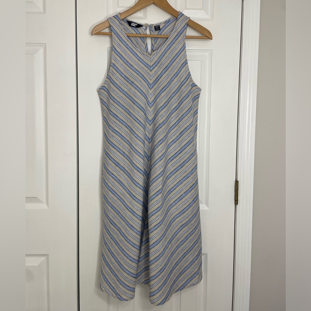 100% Linen Summer dress with side pockets from Land’s End.